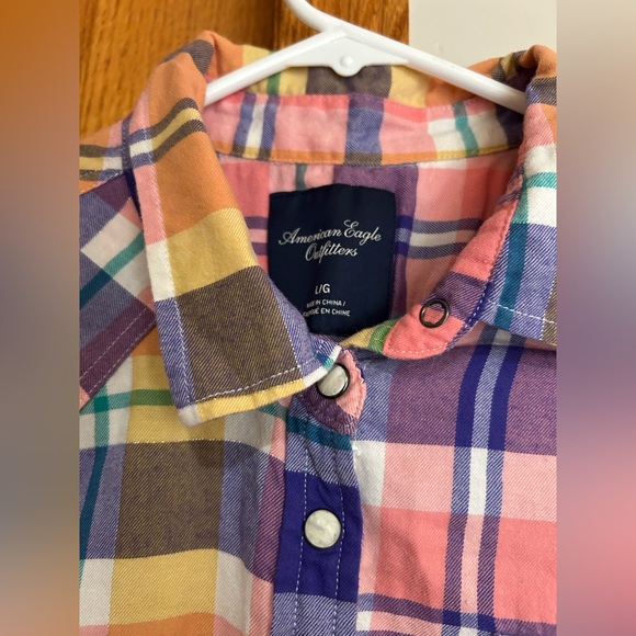 American Eagle Outfitters Multicolor Plaid Shirt - Picture 3 of 4